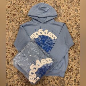 Blue Rhinestone Spider Hoodie